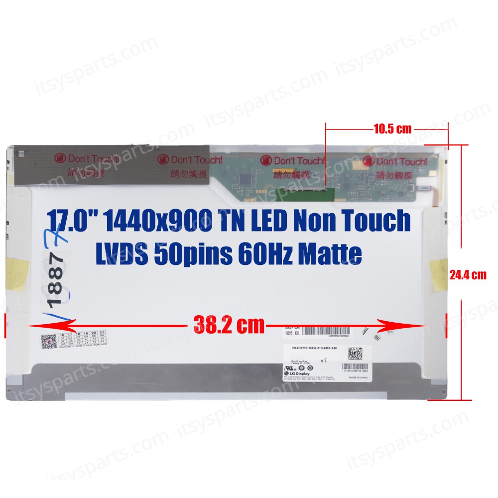 Laptop Monitor 17.0'' 1440x900 WXGA LED 50pin Laptop Screen Monitor (Ref. 1-1887)