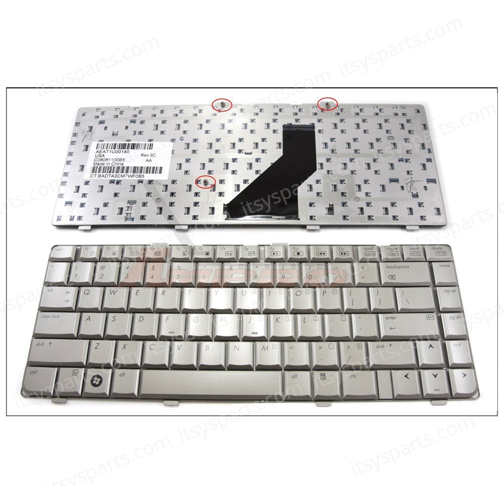 Keyboard Laptop HP COMPAQ dv6000 DV6300 DV6400 DV6500 DV6305US DV6815NR HP 610A20133YM326496 431414 431414 431416 431414-001 431415-001 441426-001 441427-001 452636-001 AEAT1U00010 MP-05583US-9203 US VERSION SILVER KEYBOARD (CODE 40202USSILVER)