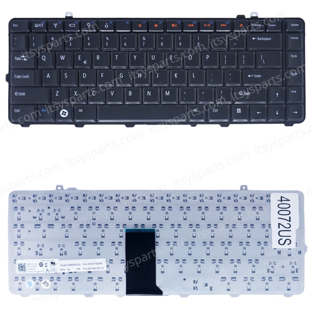 Laptop Keyboard Dell Studio 1535 1536 1537 RK684 B013 Inspiron 1435 15 1535 1536 1537 1555 1557 1558 0TR324 RK685 0RK685 TR324 NSK-DC001 0C569K 0D375K 0F292K 0P149K 0X476J US VERSION BLACK KEYBOARD(Ref.40072US)