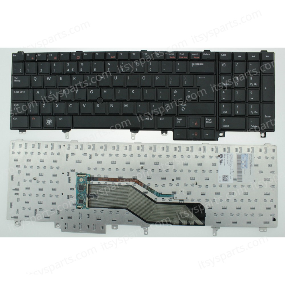 Laptop Keyboard Dell Latitude E5520 E5530 E6520 E6530 Precision M4600 M6600 M6700 02PJKW 05KK5K 07JJNH 0DY26D 0F1CN4 0J8NYG 0T1PYT 0WG3DV 55010K600-035-G 55010NY00-035-G 550110500-515-G UK VERSION BLACK KEYBOARD(Ref.40028UK)