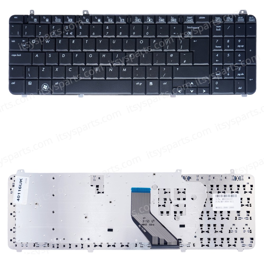 Keyboard Laptop HP Pavilion DV6-1000 DV6-2000 AEUT3U00140 570228-031 9J.N0Y82.H01 9J.N0Y82.M0U 517863-DJ1 DV6-1201au DV6-1202au DV6-1202tu DV6-1203au UK VERSION BLACK KEYBOARD(Ref.40116UK)
