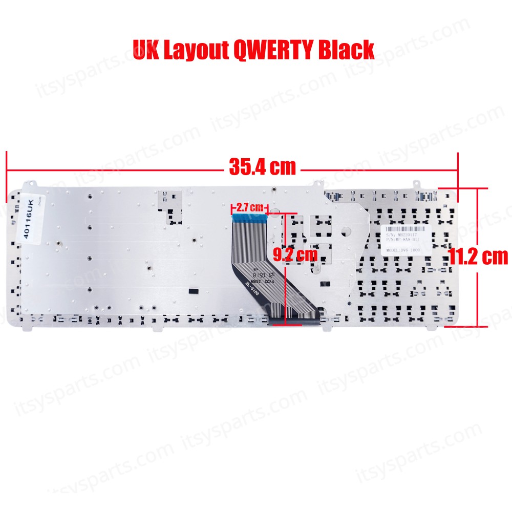 Keyboard Laptop HP Pavilion DV6-1000 DV6-2000 AEUT3U00140 570228-031 9J.N0Y82.H01 9J.N0Y82.M0U 517863-DJ1 DV6-1201au DV6-1202au DV6-1202tu DV6-1203au UK VERSION BLACK KEYBOARD(Ref.40116UK)