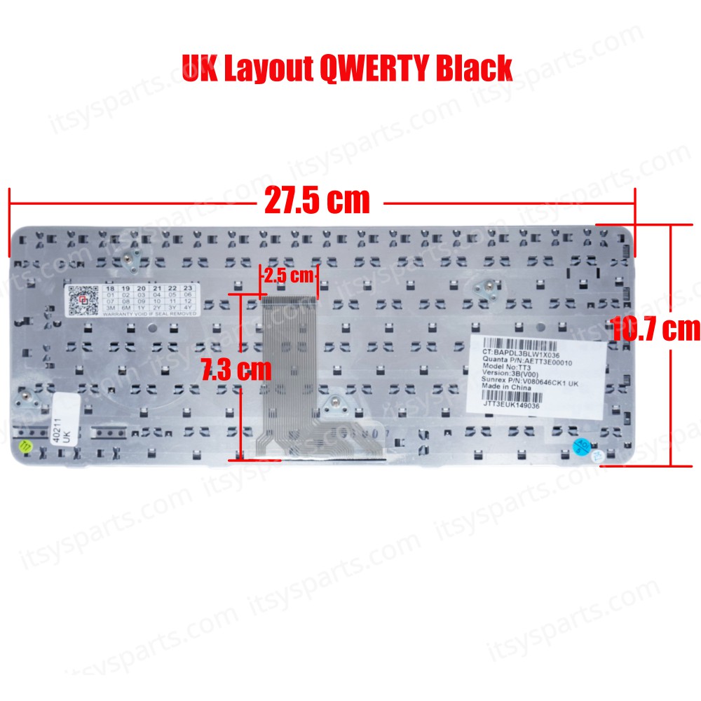 Laptop Keyboard HP PAVILION TX1000 TX1000Z TX1100 TX1100 TX1200 X1300 TX1400 90.4V707.401 AET18TPE120 AETT8TP7020 AETT8TPE020 AETT8TPU119 AETT8TPU120 MP-06773US-920 MP-06773US-9201 MP-06776GB-9201 V062346AK1 UK VERSION BLACK KEYBOARD(Ref.40211UK)
