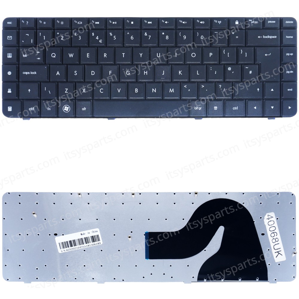 Keyboard Laptop HP Compaq Presario Q56 CQ62 CQ56-100 CQ56-150 CQ62-220 HP G56 G62 G56-107 G62-b60 AEAX6+00510 589301-DJ1 629774-DJ1 SG-52400-X2A Model No:AX6 2B-50301Q100 2B-50307Q100 2B-50308Q100 UK VERSION BLACK KEYBOARD(Ref.40068UK)