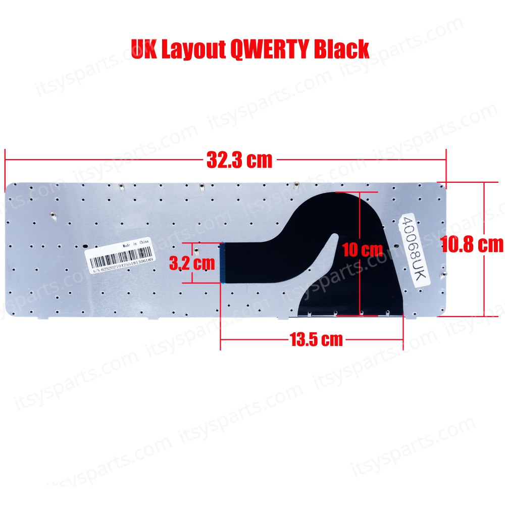 Keyboard Laptop HP Compaq Presario Q56 CQ62 CQ56-100 CQ56-150 CQ62-220 HP G56 G62 G56-107 G62-b60 AEAX6+00510 589301-DJ1 629774-DJ1 SG-52400-X2A Model No:AX6 2B-50301Q100 2B-50307Q100 2B-50308Q100 UK VERSION BLACK KEYBOARD(Ref.40068UK)