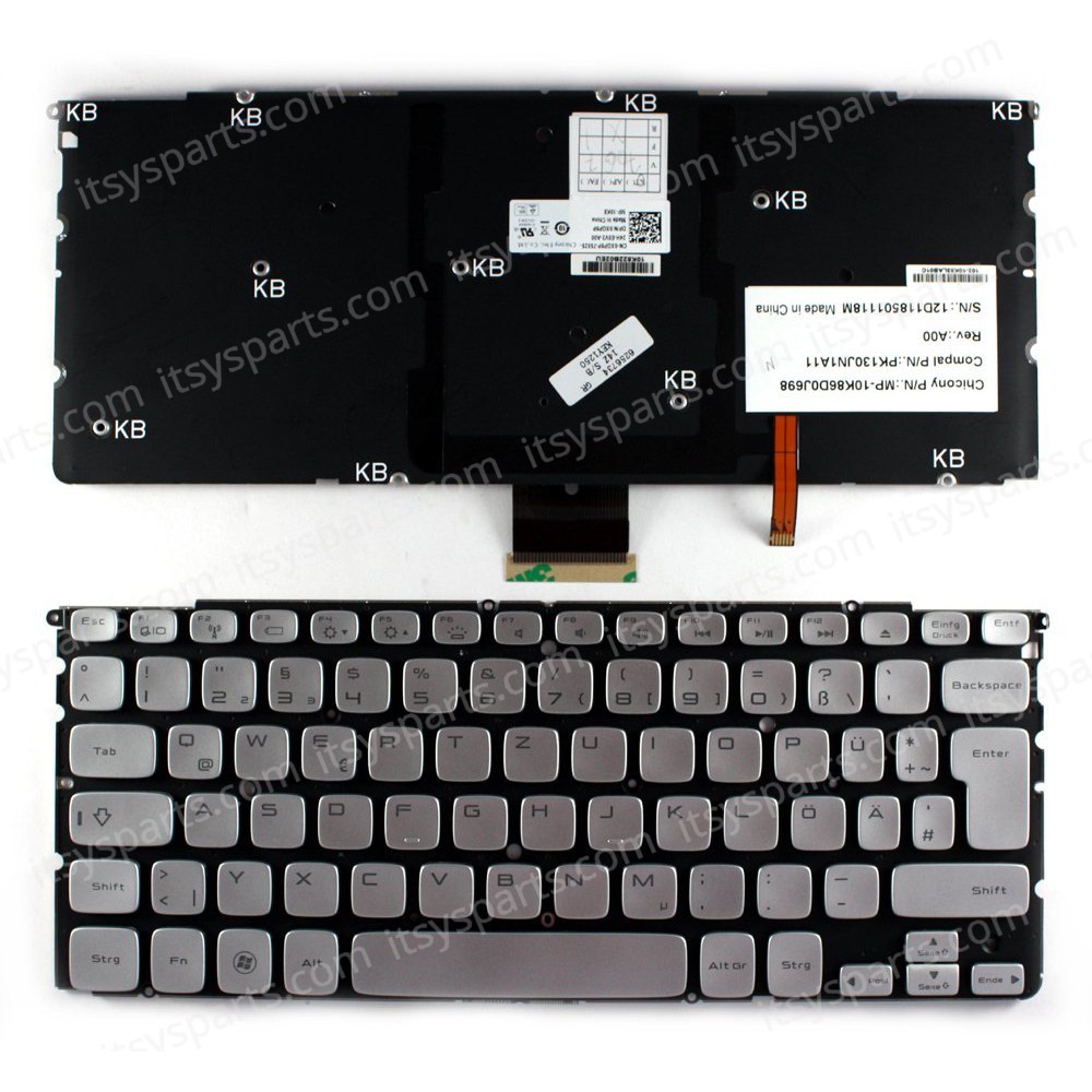 Laptop Keyboard Dell XPS 14Z L412Z L511Z XPS 14Z XPS 14Z L412Z XPS 15Z XPS 15Z L511Z 01YC6Y 0KY52Y 0R22XN 0TVY9M 0VK7HC 0WXYWV 0XF4YC AESS8E00030 AESS8K00010 AESS8R00030 AESS8U00030 AESS8U00040 UK VERSION SILVER WITH BACKLIT KEYBOARD(Ref.40229UK)