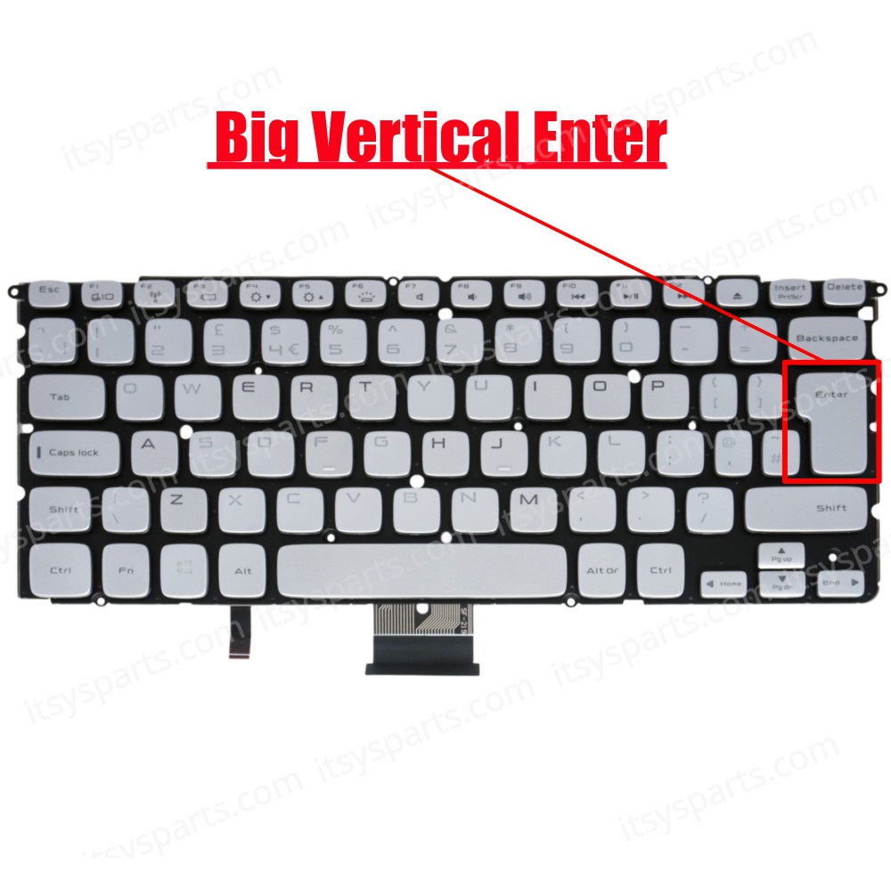 Laptop Keyboard Dell XPS 14Z L412Z L511Z XPS 14Z XPS 14Z L412Z XPS 15Z XPS 15Z L511Z 01YC6Y 0KY52Y 0R22XN 0TVY9M 0VK7HC 0WXYWV 0XF4YC AESS8E00030 AESS8K00010 AESS8R00030 AESS8U00030 AESS8U00040 UK VERSION SILVER WITH BACKLIT KEYBOARD(Ref.40229UK)