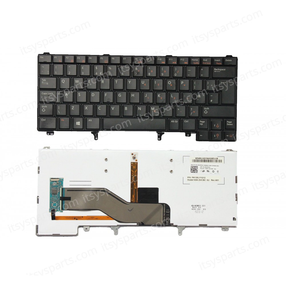 Laptop Keyboard Dell Latitude E6420 E6440 E5420 E5420M E5430 XT3 E6320 E6220 E6420 E6330 E6430 E6420 E6330 E6320 E6420ATG E6430ATG E6430S E5430 E6430 0T7WJ UK VERSION BLACK KEYBOARD(Ref.40190UKBACKLIT)
