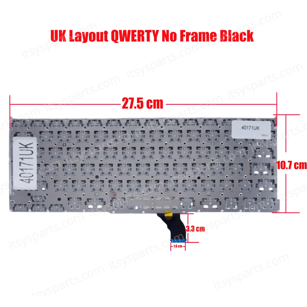 Laptop Keyboard for Apple MacBook Pro Retina 13" A1502 2013 2014 MF839 MF840 MF841 ME864 ME664 ME293 ME294 661-02361 UK No Frame Black ( SKU.40171UK )