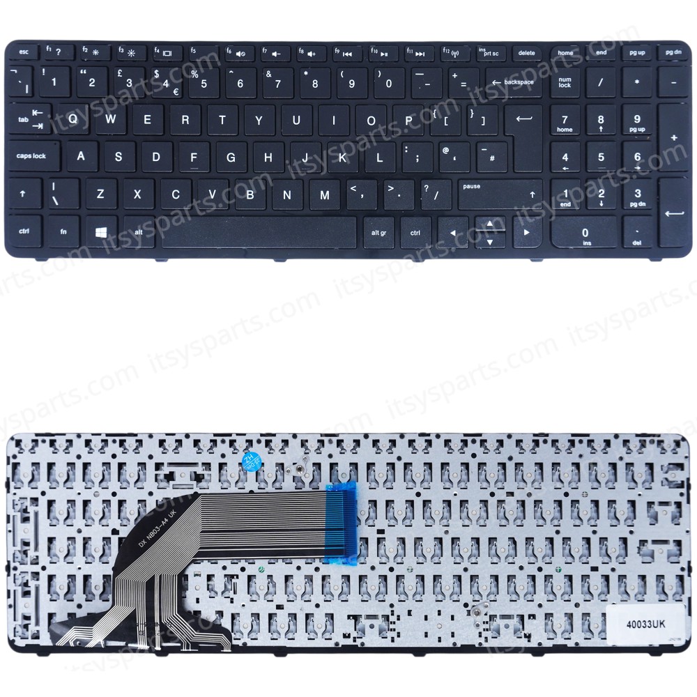 Keyboard Laptop HP PAVILION 15-E 15E 15-N 250 G3 250 G2、 250 G3、 255 G2、 255 G3、 256 G2、 256 G3 708168-001 AER65U00210414QB 9Z.N9HSC.60L NSK-CN6SCUK KEYBOARD UK VERSION BLACK KEYBOARD WITH FRAME(Ref.40033UK)