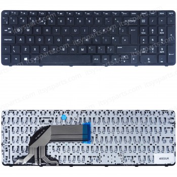 Keyboard Laptop HP PAVILION 15-E 15E 15-N 250 G3 250 G2、 250 G3、 255 G2、 255 G3、 256 G2、 256 G3 708168-001 AER65U00210414QB 9Z.N9HSC.60L NSK-CN6SCUK KEYBOARD UK VERSION BLACK KEYBOARD WITH FRAME(Ref.40033UK)