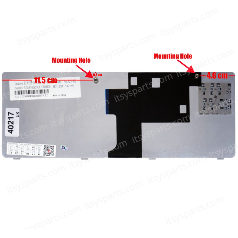 Keyboard Laptop Lenovo E45 Ideapad U450 U450A U450G U450P V360 V360A N2V-GR 25-009309 25-009333 25-009335 25-009344 25-009345 25-010347 25-010354 25-010526 25010533 AEVA3ST7013 UK VERSION BLACK KEYBOARD (Ref.40217UK)