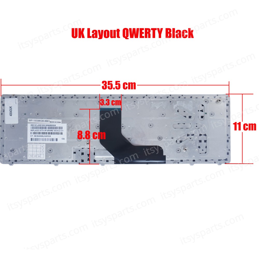 Laptop Keyboard for HP ELITEBOOK 8560P PROBOOK 6560B 6565B 641179-001 701987-151 550121C00-035-G 9Z.N6GSF.E01 701986-031 55012NT00-035-G 701987-151 9Z.N6GSF.L0L 55010JN00203G 55010KS00-289-G UK Black (SKU.40043UK)