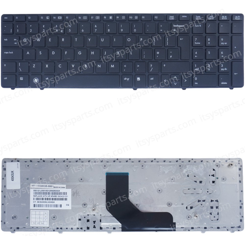 Laptop Keyboard for HP ELITEBOOK 8560P PROBOOK 6560B 6565B 641179-001 701987-151 550121C00-035-G 9Z.N6GSF.E01 701986-031 55012NT00-035-G 701987-151 9Z.N6GSF.L0L 55010JN00203G 55010KS00-289-G UK Black (SKU.40043UK)