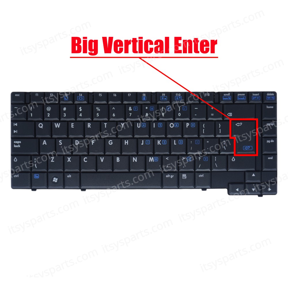 Keyboard Laptop HP Compaq 6510 6515 6510B 6515B NSK-H4A01 9J.N8282.A01 445588-001 6037B0015901 443922-00 V070526AK1 US VERSION BLACK KEYBOARD (Code 40005US)
