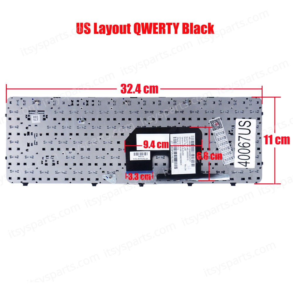 Keyboard Laptop DV6-3000 HP Pavilion DV6-3000 AELX6+00110 LX6 SG-35500-X2A 606745-DJ1 DV6-3100 DV6T-3000 DV6Z-3000 DV6T-3100 DV6-3010 DV6-3010US DV6-3013 DV6-3019 DV6-3020 DV6-3030 DV6-3034 KEYBOARD US VERSION BLACK KEYBOARD(Ref.40067US)