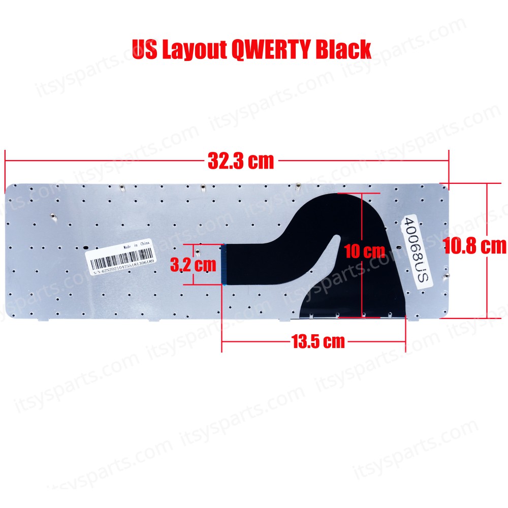 Keyboard Laptop HP Compaq Presario Q56 CQ62 CQ56-100 CQ56-150 CQ62-220 HP G56 G62 G56-107 G62-b60 AEAX6+00510 589301-DJ1 629774-DJ1 SG-52400-X2A Model No:AX6 2B-50301Q100 2B-50307Q100 2B-50308Q100 US VERSION BLACK KEYBOARD(Ref.40068US)