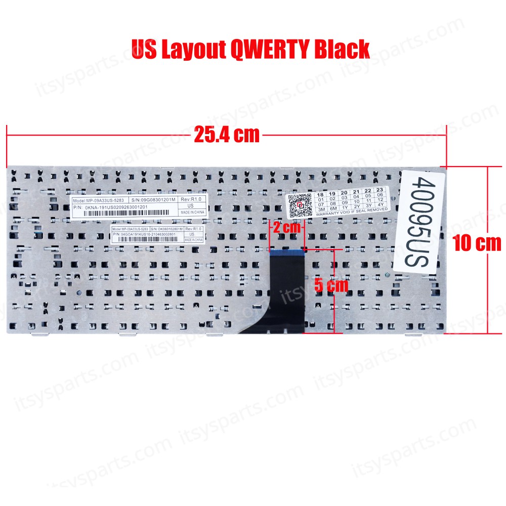 Keyboard Laptop ASUS EEE PC 1001 1001 1001HA 1001PED 1001PX 1002HA 1005 1005HA 1005PED 1005PX 1008 1008HA R101 R101D 1000H 1000HA 1000HD 1000HE 1000HG 1002HA 904 904HA 904HD 905 US VERSION BLACK KEYBOARD(Ref.40095US)