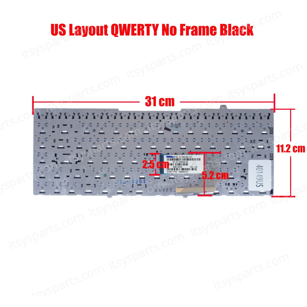 Laptop Keyboard Sony VAIO VGN-FW 9J.N0U82.001 9J.N0U82.00J 9J.N0U82.101 9J.N0U82.10U NSK-S8001 NSK-S8101 NSK-S810U VAIO VGN-FW Series Keyboard VGN-FW VAIO VGN-FW11E VAIO VGN-FW11M VAIO VGN-FW11S VAIO VGN-FW11ZU(Ref.40149US)