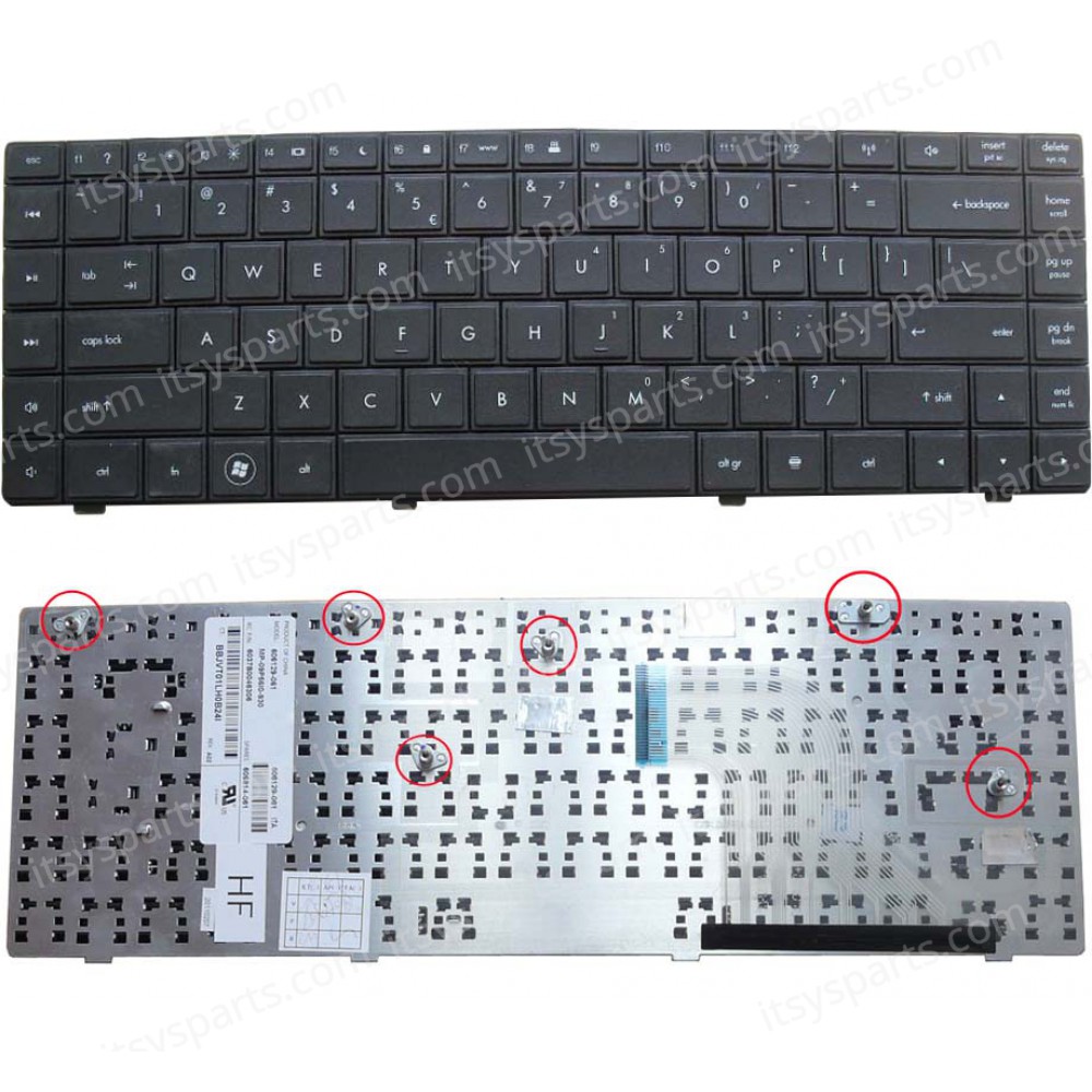 Keyboard Laptop Compaq 6037B0046201 6037B0046203 6037B0046204 6037B0046206 6037B0046209 6037B0046218 6037B0046219 6037B0046222 6037B0046226 6037B0046306 6037B0046320 6037B0049406 605814-001 605814-031 605814-251 605814-B31 (Code 40238US)