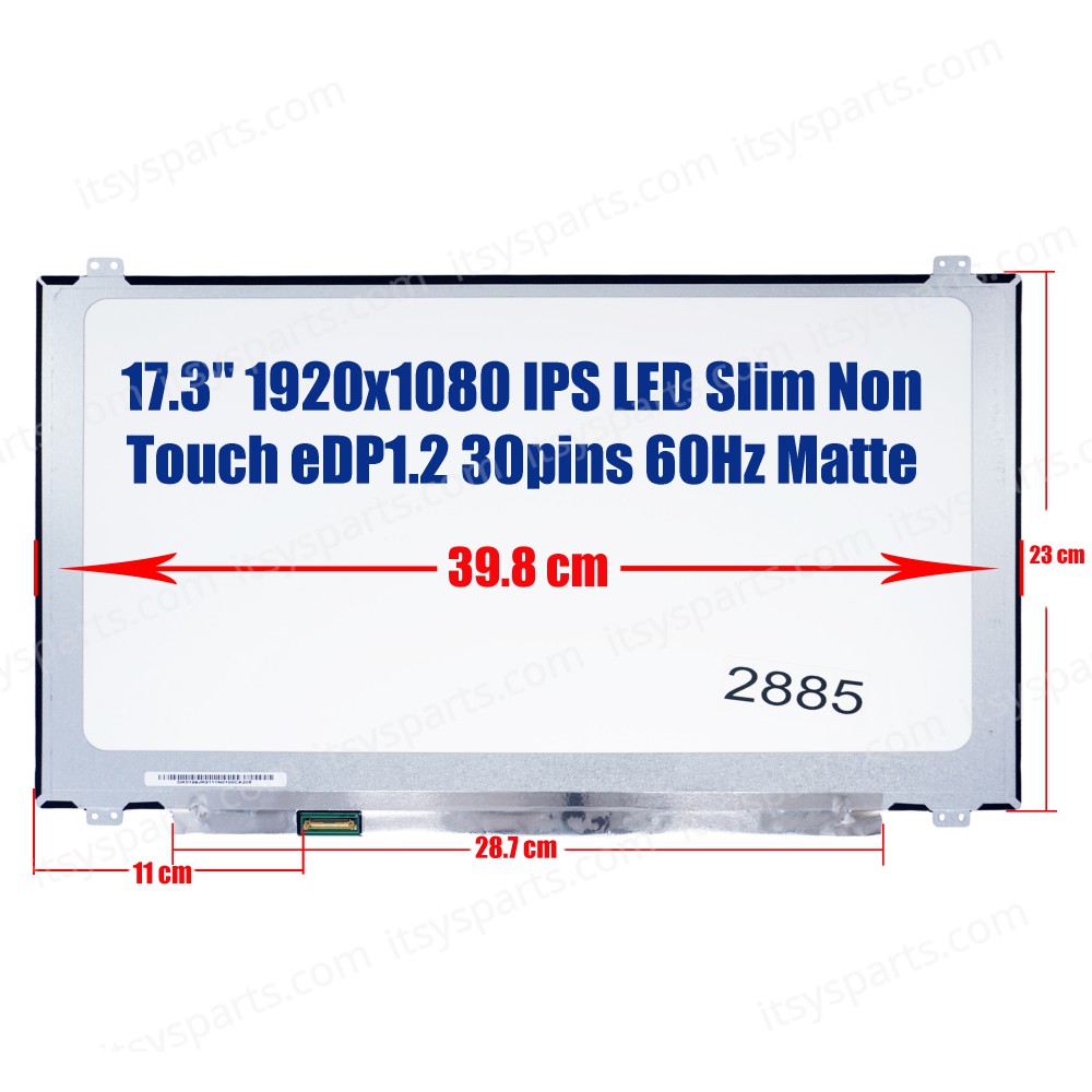 Laptop Monitor 17.3'' LTN173HL01-401 LP173WF4SPF1 NV173FHM-N41 LTN173HL01 N173HCE-L11 LTN173HL01-301 LTN173HL01-901 LP173WF4 SPF1 LP173WF4(SP)(F1) N173HCE E31 IdeaPad Y700 Hp M7-n109dx 1920x1080 FHD LED 30pin EDP SLIM IPS (Ref.2885)