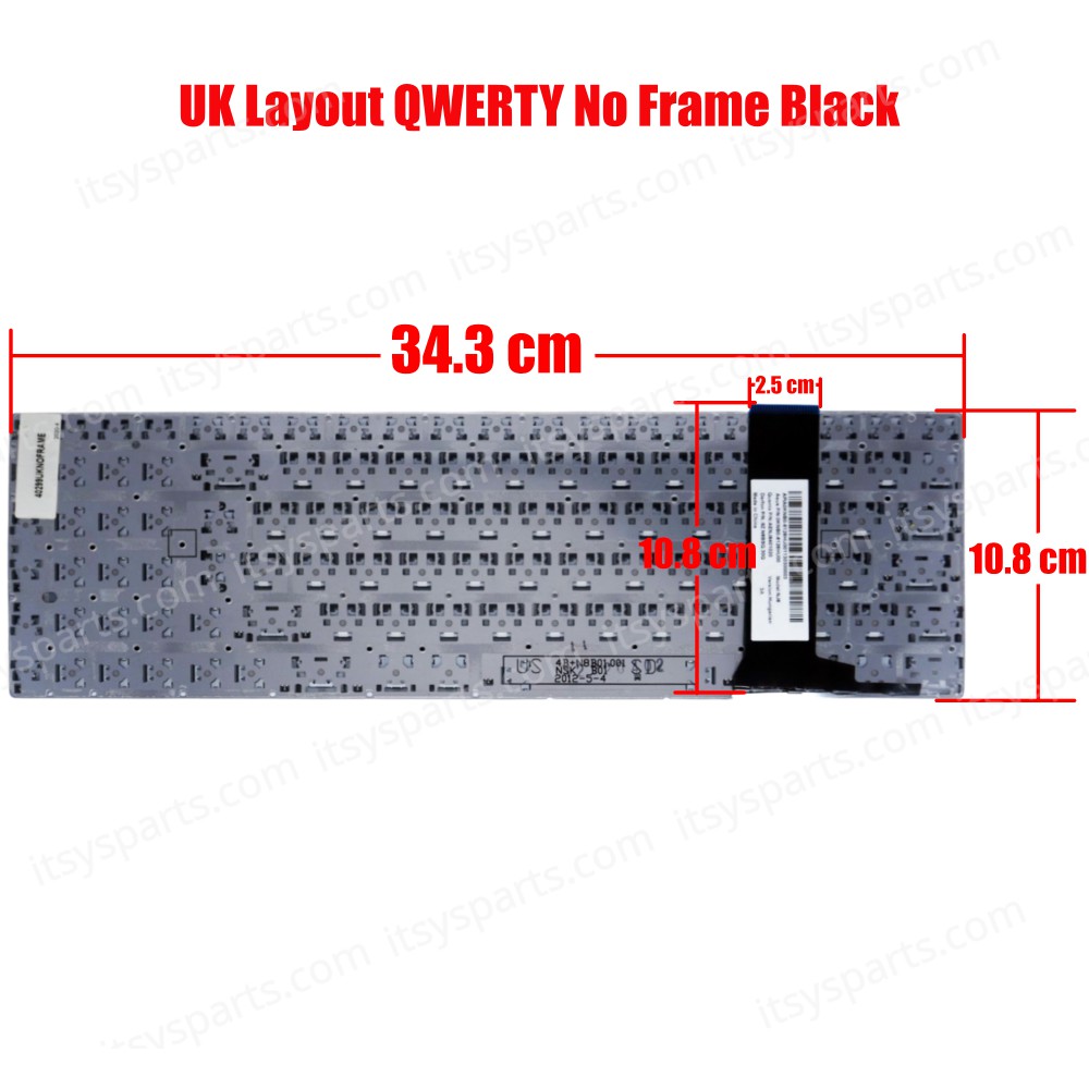 Keyboard Laptop Keyboard ASUS N550 N550JA N550JK N550JV N550LF N750 N750JK N750JV ERK-AS357TR-19 4h+n8bom.g1u UK NO FRAME VERSION(Ref.40299UKNOFRAME)