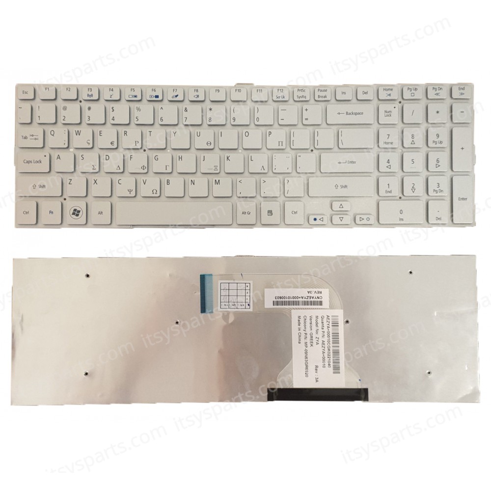 Keyboard Greek-Greek Laptop Keyboard Acer 5943 5943G 8943 8943G 8950 8950G AEZYA+00010 MP-09N63GR6920 Model No:ZYA AEZYAF00010 AEZYAG00010 AEZYAN00010 AEZYAR00010 KB.I170A.199 MP-09N63U46698 MP-09N63U46920 GR SILVER(Ref.40303GRSILVER)