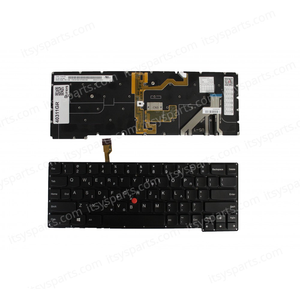 Keyboard Greek-Greek Laptop KeyboardLenovo Thinkpad X1 carbon Gen 2 2nd GR Keyboard Backlit No Frame 0C45082 42V00W MQ-68GR MP-13F53GRJ442 Backlit GK GR (Ref.40311GR)