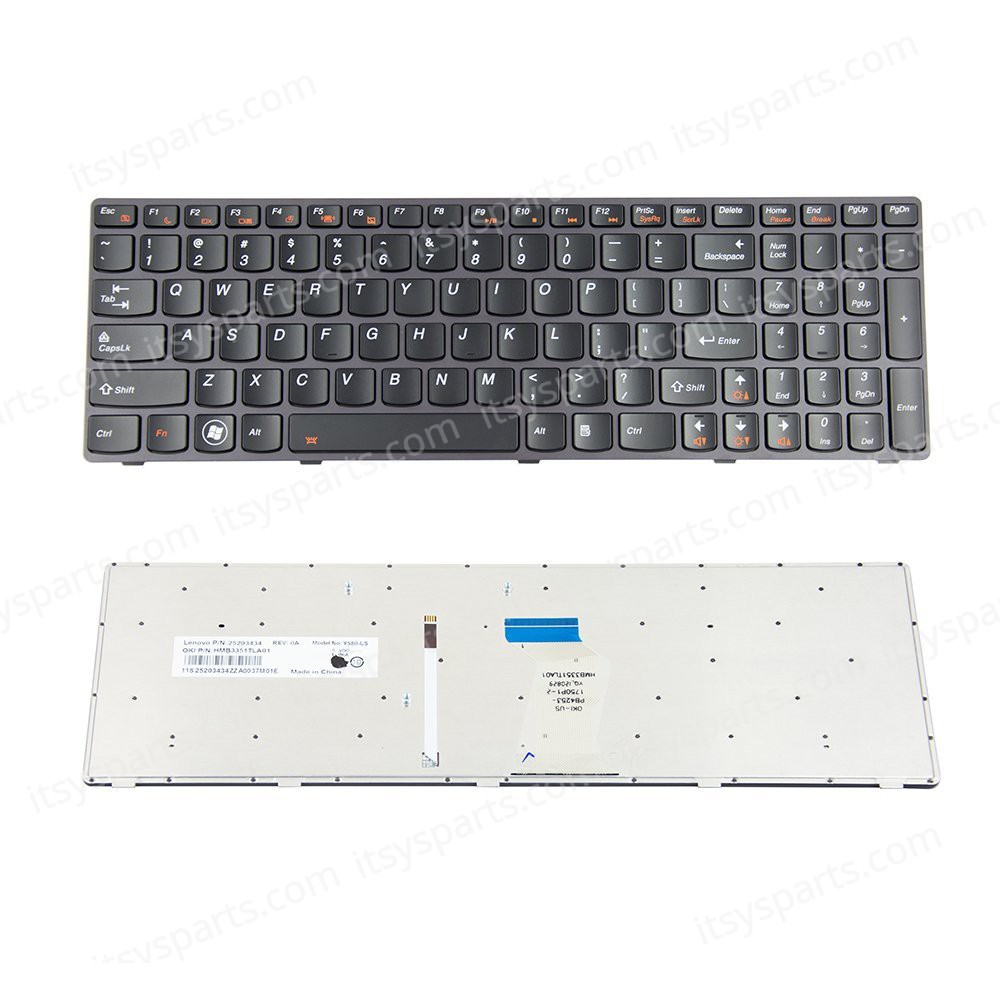 Keyboard Greek-Greek Laptop Keyboard Lenovo Ideapad Y580 Y580N Y580NT 25203452 HMB3351TLA20 Y580-GK PK130N02A22 9Z.N5SBC.10C PB4253-1750OP1 NSK-B51BC(Ref.40315GRBACKLIT)