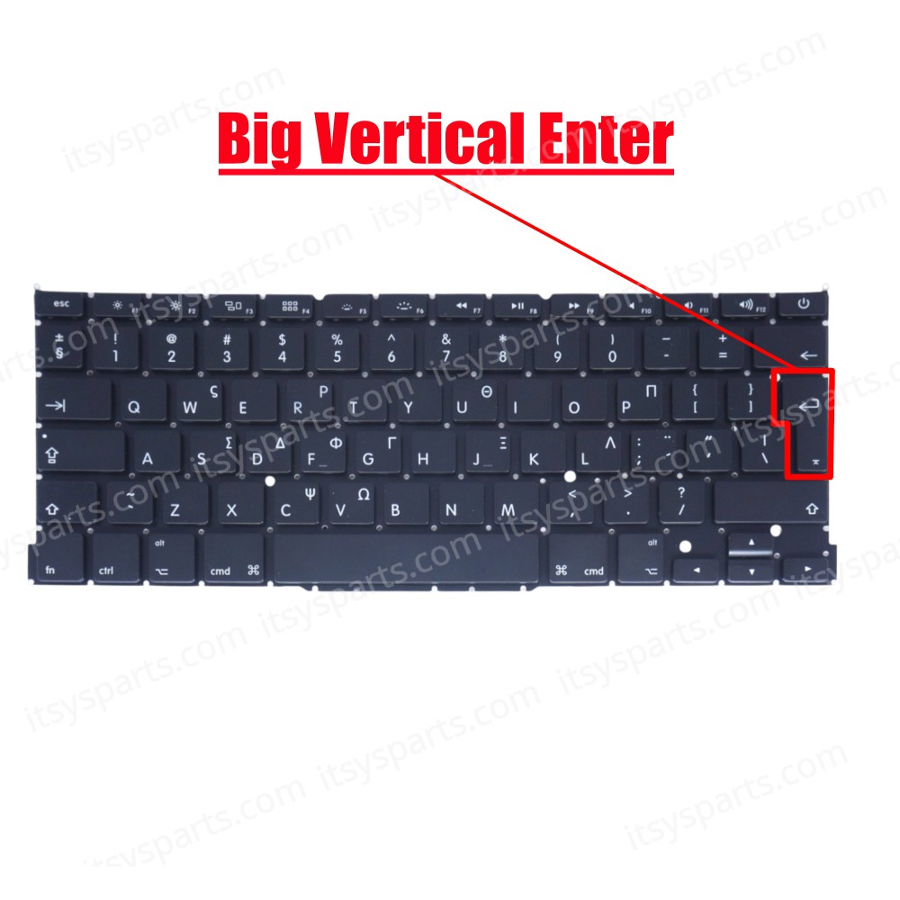 Greek Laptop Keyboard for Apple MacBook Pro Retina 13" A1502 2013 2014 MF839 MF840 MF841 ME864 ME664 ME293 ME294 818-4278 GR No Frame Black ( SKU.40171GR )
