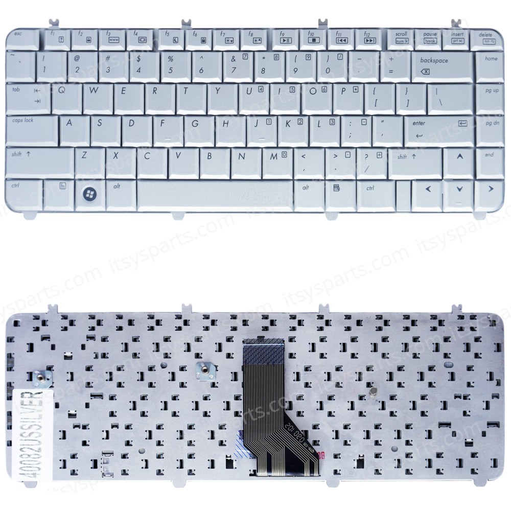 Keyboard Laptop HP Pavilion dv5-1120ev dv5 dv5-1000 dv5-1100 DV5Z-1000 DV5-1010 DV5Z-1100 DV5T-1100 dv5-1200 DV5-1200EG dv5-1215ca dv5-1225ca dv5-1230us dv5-1234ca dv5-1334ca QT6A 488590-001 AEQT6U00030 US VERSION KEYBOARD(Ref.40082USSILVER)
