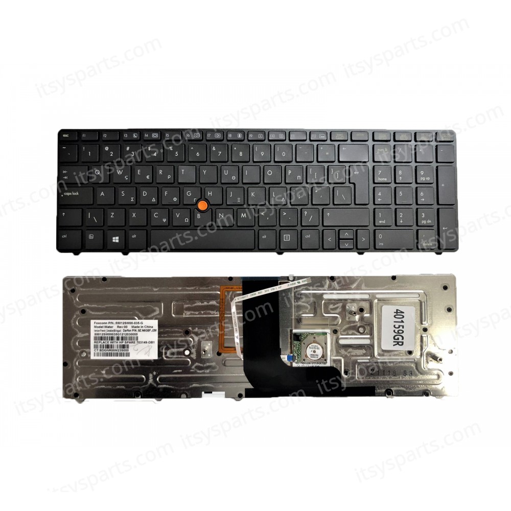 Greek Laptop Keyboard for HP EliteBook 8560w 8570W With Pointer 652682-DJ1 SG-45520-X2A 703151-151 55012QY00-289-G 55010S400-035-G 9z.n6gpf.a0l BM22T00P55011SP00-035-G 690647-001 703149-001 55011ST00-035-G (SKU.40159GR)