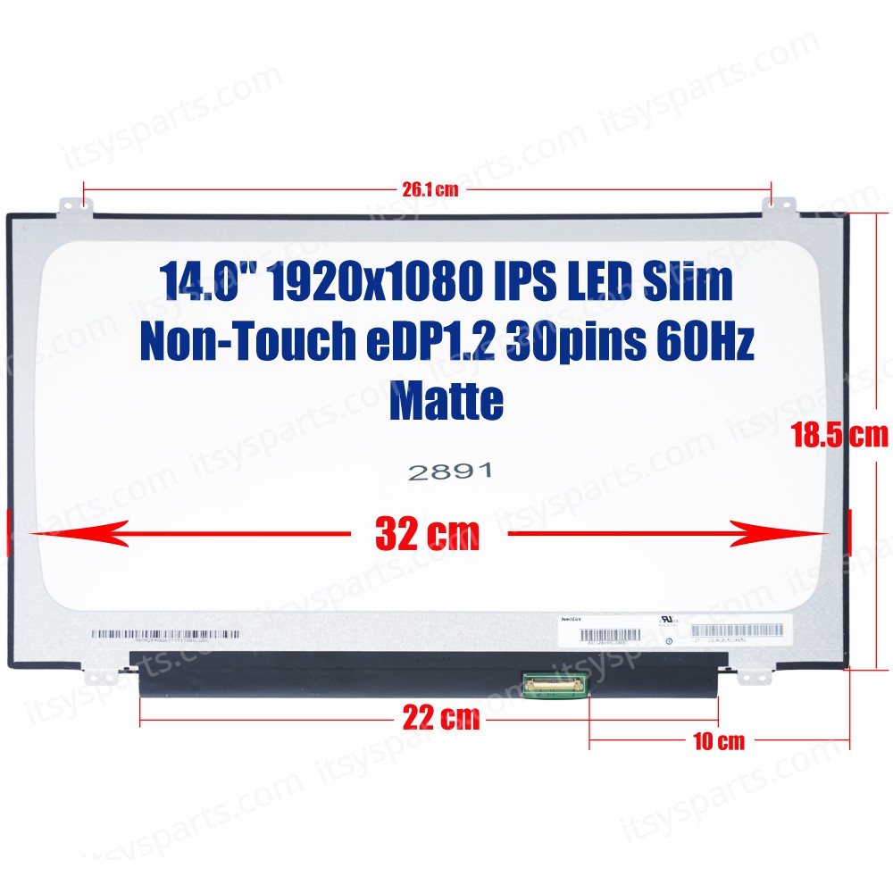 Laptop Monitor 14.0'' 1920x1080 FHD LED 30pin EDP Slim IPS b140han01.8 lp140wf6 spg1 lenovo thinkpad x1 yoga Lenovo ThinkPad T440P (Ref.No. 2891)