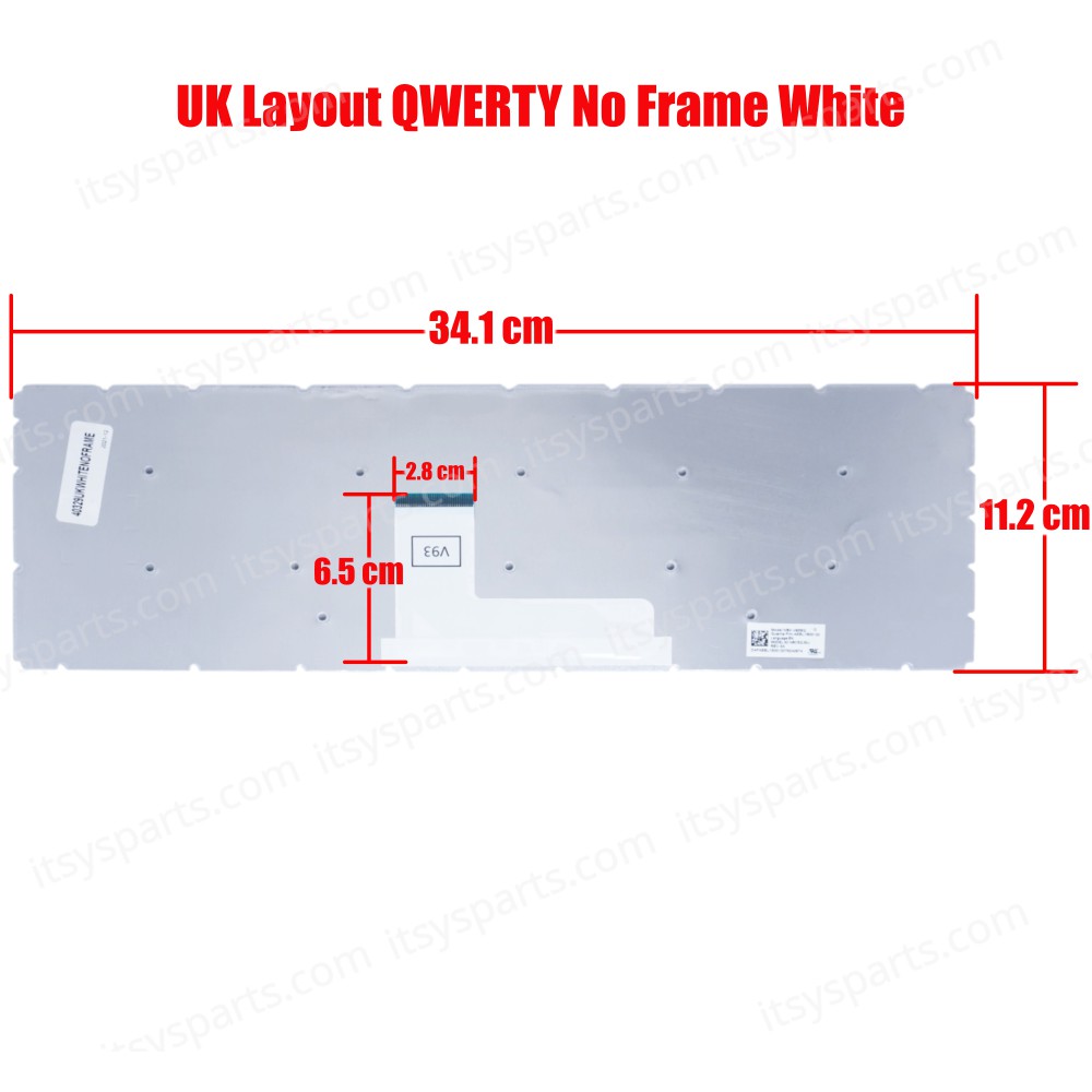 Keyboard UK Keyboard Laptop Toshiba Satellite L50-B L50-B-02G L50-B-02W L50-B-07W L50-B-13E L50-B-17C L50-B-17M L50-B-1DV L50-B-1F6 L50-B-1GP L50-B-1P1 L50D-B L50D-B-008 L50D-B-146 L50D-B-14P L50DT-B L50T-B L55-B (Ref.40329UKWHITENOFRAME)