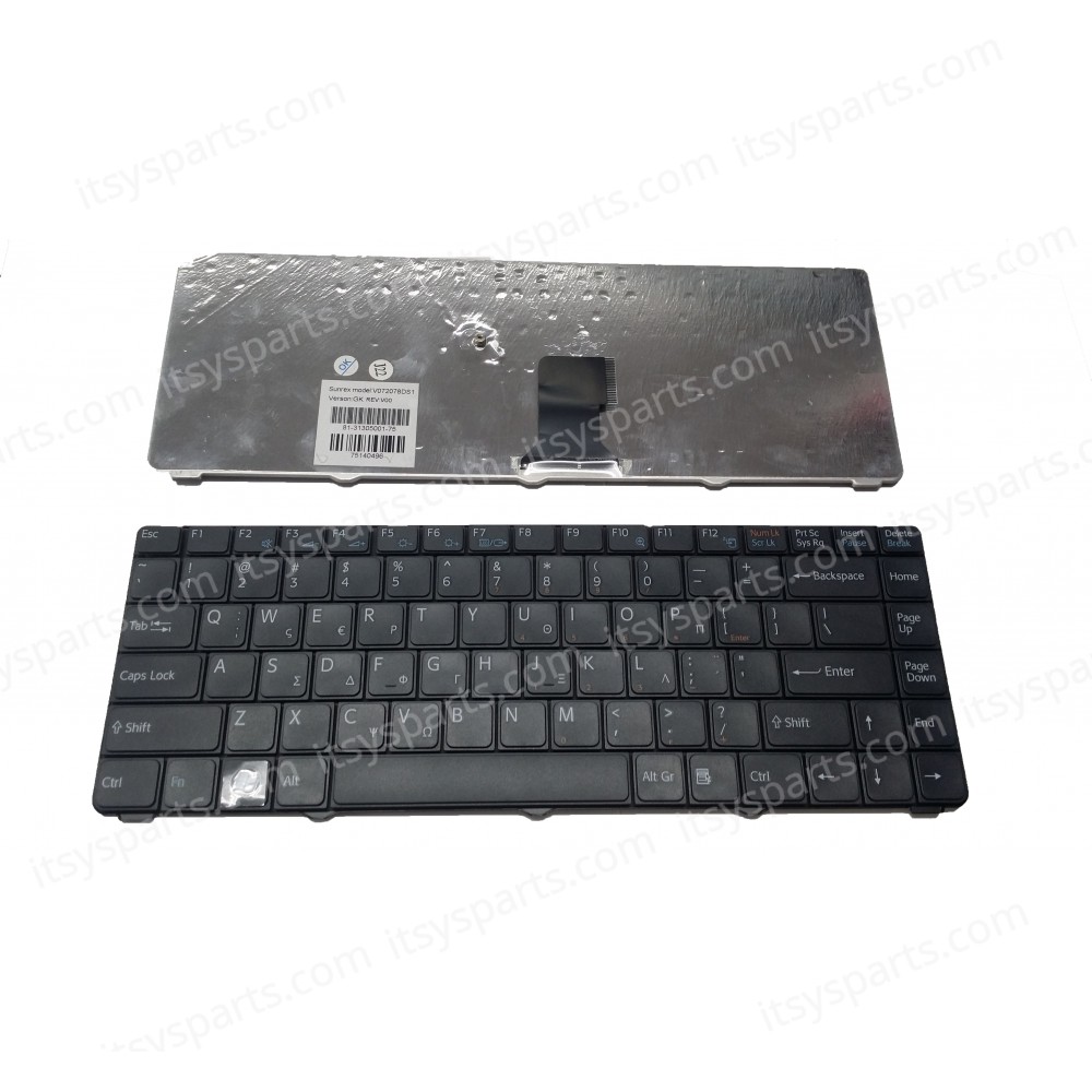 Keyboard Greek-Greek Laptop Keyboard Sony Vaio Sony Vaio VGN-NR31Z V072078DS1 PCG-7121P VGN-NR KEYBOARD (Code 40434GR)