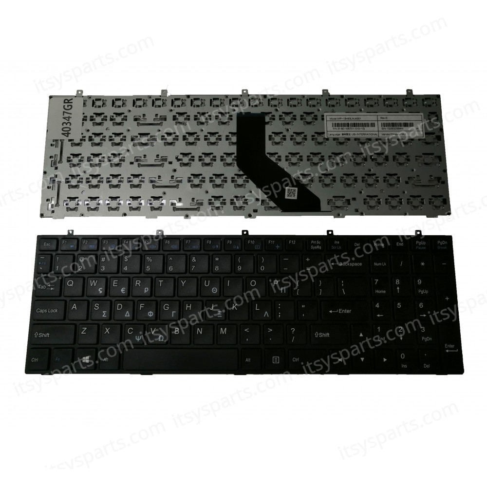 Greek Keyboard Clevo W370 W370ET W370SK W350ST W370ST W370ST W370STQ 6-80-W6700-011-1, 6-80-W67C1-010-1, MP-13H83U4J4309,MP-13H83USJ430 MP-12A36GR-430W 6-80-W3700-222-1(Ref.40347GR)