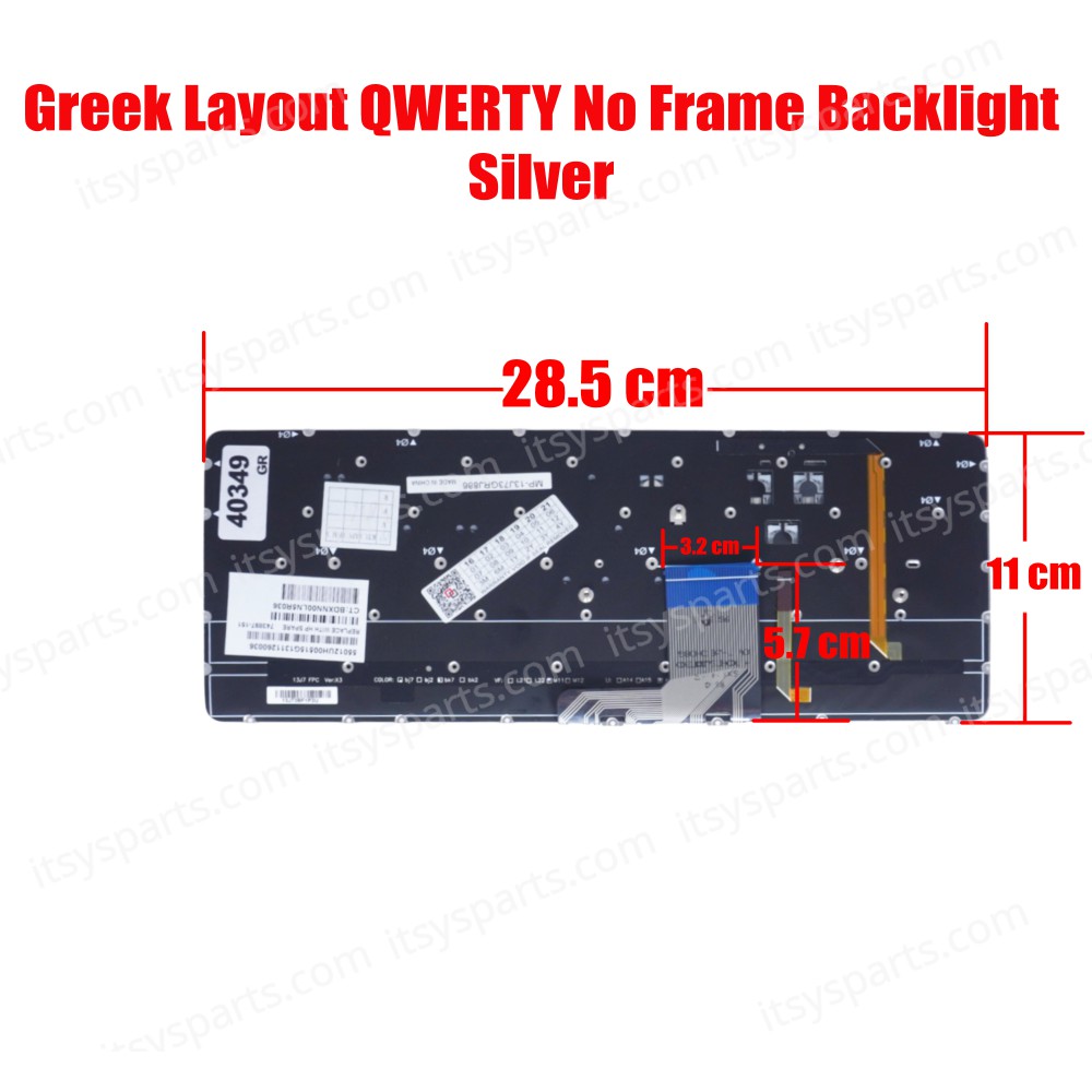 Keyboard Greek Keyboard HP Spectre 13T 13.3