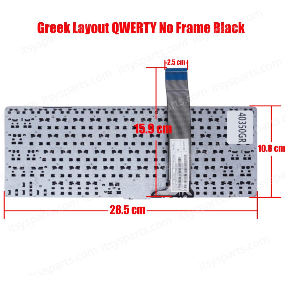 Keyboard Greek Keyboard Asus X302U X302UA X302UJ F302UV X302L X302LA X302UV X302LJ R301L R301LA R301LJ MP-13J66GR-5282 (Ref.40350GR)