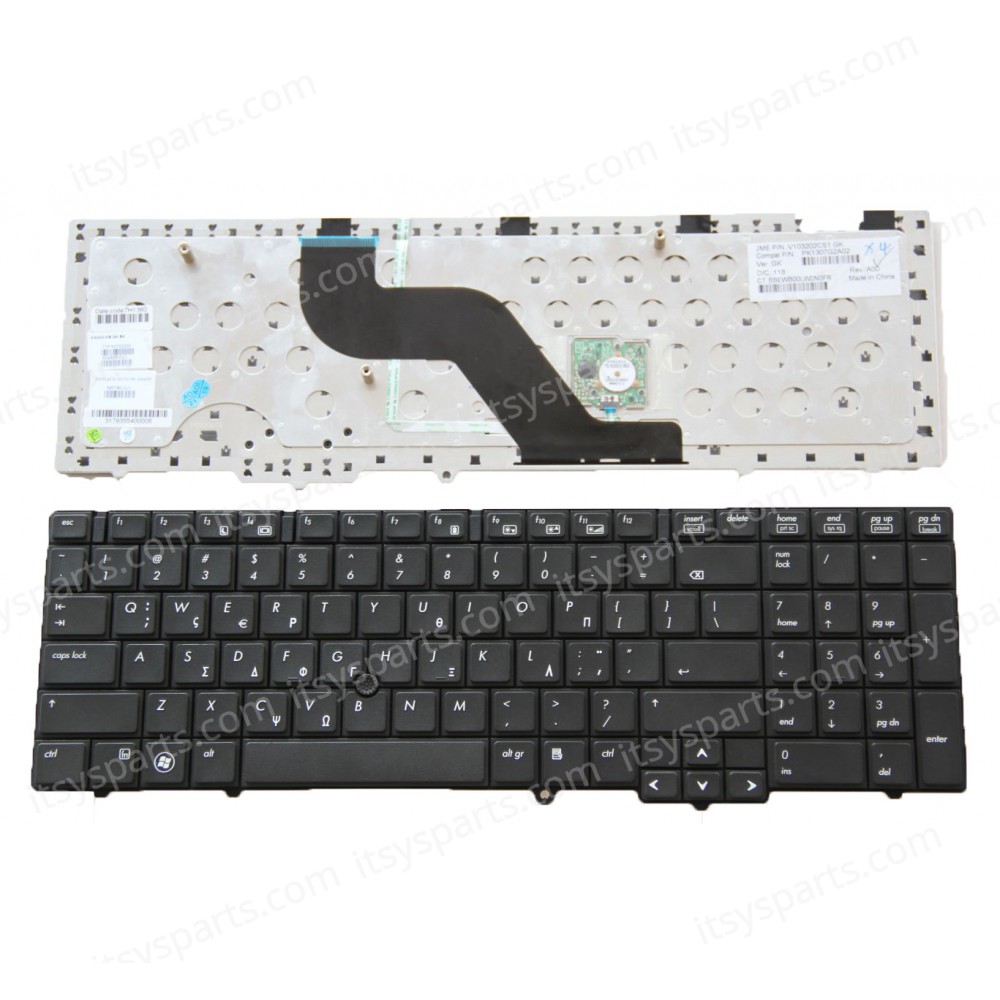 Keyboard Greek - Greek Keyboard HP EliteBook 8540W HP EliteBook 8540P 8540B HP 595790-071 604606-DJ1 595790-DJ1 8540W Keyboard 582648-001 595790-001 595790-001 PK1307G1A00 PK1307G2A00 PK1307G2A16 PK1307G3A00 PK1307G2A02(Ref.40345GR)
