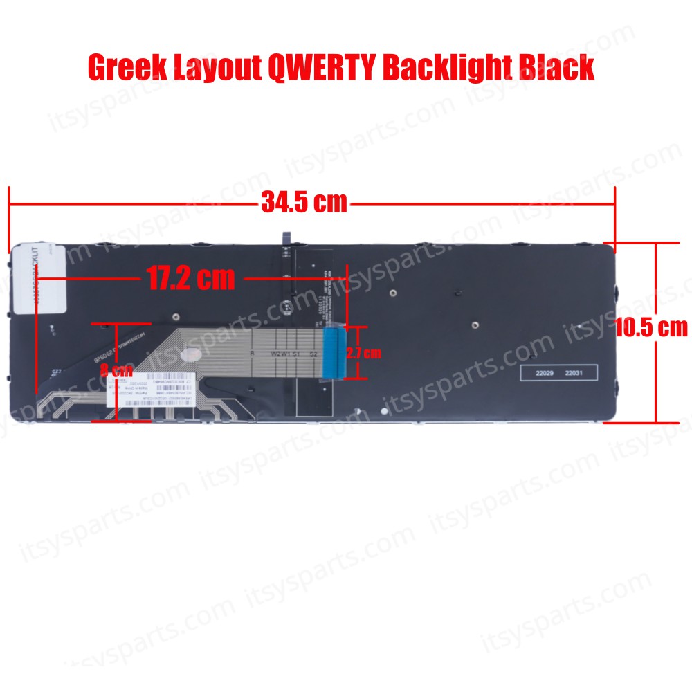 Greek Keyboard Laptop HP ProBook 450 G3 455 G3 470 G3 P4P38EA P4P27EA 9Z.NCGBV.201 6037B0115101(Ref.40357GRBACKLIT)