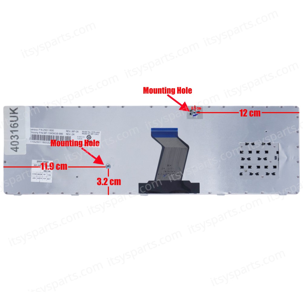 Keyboard Laptop Keyboard Lenovo Ideapad Y570 Y570A Y570D Y570G Y570M Y570N Y570NT Y570P Y570I 25-011724 25011724 PK130HB2A01 9Z.N6ESC.OOL US 25013004 MP-23BA3US-6864 2370-US MP-10A1 (Ref.40316UK)