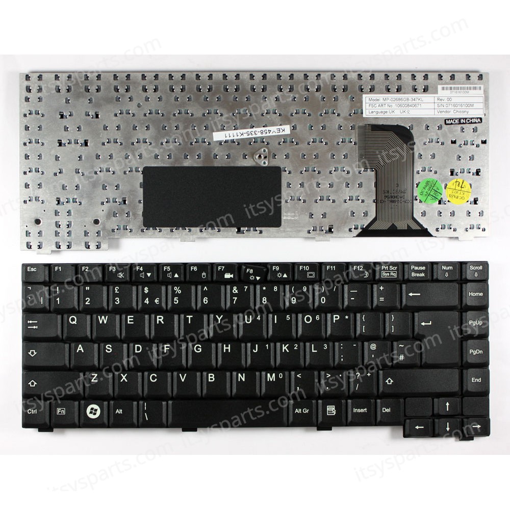Laptop Keyboard Fujitsu Siemens Amilo Pi2230 Pi2530 Pi2540 Pi2550 Xi2428 MP-02686003347kl (Ref.40369US)