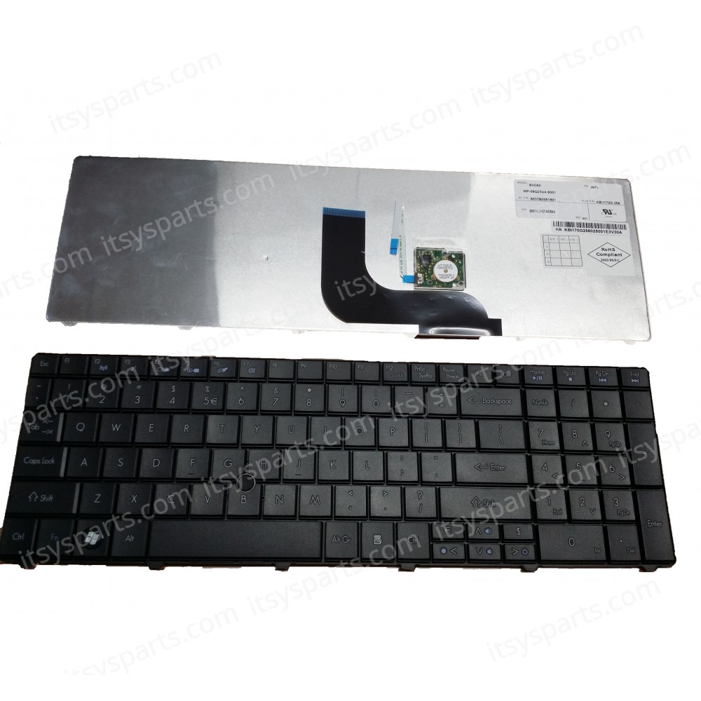 Keyboard Laptop Acer TravelMate 6594 6594G Keyboard With Trackpoint KB.I170A.256 MP-09Q23U4-9301 Gateway NO51 NO51E NO51IE NO51IG Keyboard - BXD50 KB.I170G.256 6037B0051901 keyboard (Ref.40377US )