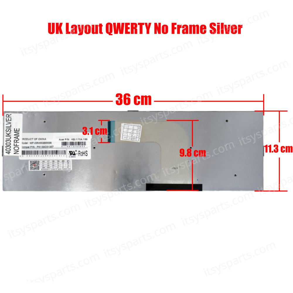 Keyboard UK Laptop Keyboard Acer 5943 5943G 8943 8943G 8943G 8950 8950G AEZYA+00010 MP-09N63GR6920 Model No:ZYA AEZYAF00010 AEZYAG00010 AEZYAN00010 AEZYAR00010 KB.I170A.199 MP-09N63U46698 MP-09N63U46920 UK (Ref.40303UKSILVERNOFRAME) Keyboard UK Laptop Keyboard Acer 5943 5943G 8943 8943G 8943G 8950 8950G AEZYA+00010 MP-09N63GR6920 Model No:ZYA AEZYAF00010 AEZYAG00010 AEZYAN00010 AEZYAR00010 KB.I170A.199 MP-09N63U46698 MP-09N63U46920 UK (Ref.40303UKSILVERNOFRAME)