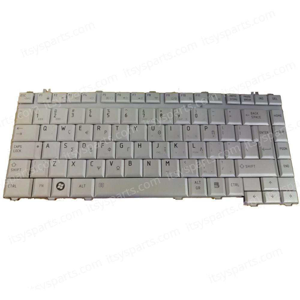Greek Laptop Keyboard for TOSHIBA A200 A205 A210 A215 A300 A300D A305 A305D A310 A315 A350 L300 L300D L305 L305D L311 M200 M205 M300 F40 F45 A200 Tecra A9 M5 M9 MP-06866GR-9204 MP-06866CU-9204 AEBL5500150-GK GREEK SILVER (Ref.40018GRSILVER)