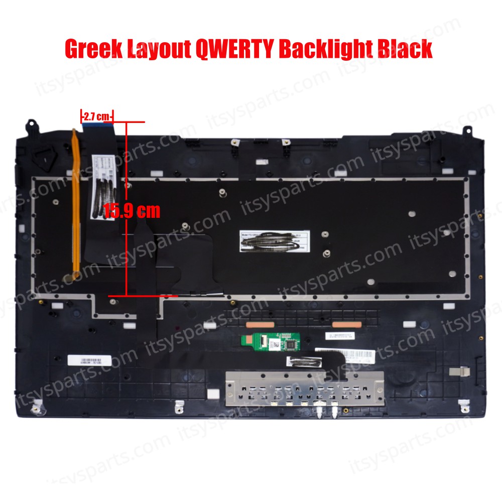 Keyboard-Greek Laptop Asus G750JZ GT750JH G750JH G750JW G750JM G750JS G750 G750J G750V G750JX G750JY  0K200-00090100 772-12R33-528 Backlit Keyboard Black Palmrest (SKU. 40320GRPALM)