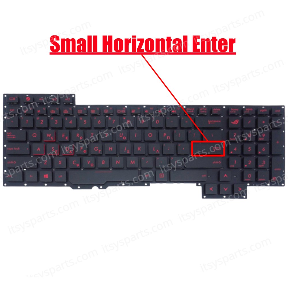 Keyboard-Greek Laptop ASUS G751 G751J G751JL G751JM G751JT G751JY GREEK ASM14C33GRJ442 0KNB0-E601GR00 PRB13NB06G1 ASM14C3 002L14C36LHC01 (Code 40391GRNOFRAME)