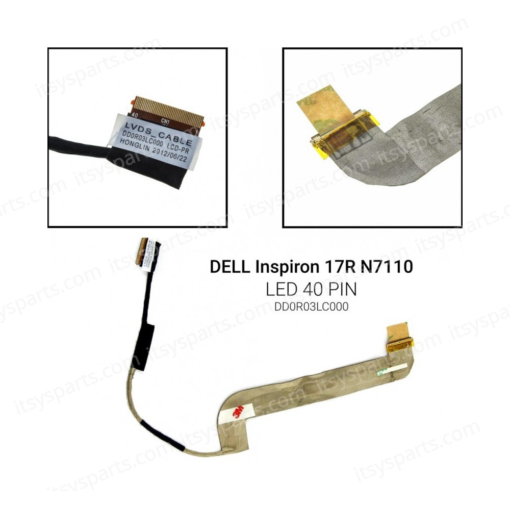 Video Screen Cable-Flex Screen cable Dell Inspiron 17R N7110 Vostro 3750 DD0R03LC000 DD0R03LC010 Video Screen Cable (Code 1-FLEX0251)