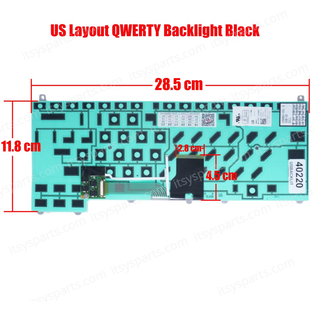 Laptop Keyboard DELL LATITUDE E4200 W688D A037 RN076894 W688D W690D 0W688D CN-0W688D 0X541D KFRTM9 CN0X541D1297614F0014A02 0X541D 0T989G US VERSION BLACK KEYBOARD(Ref.40220USBACKLIT)