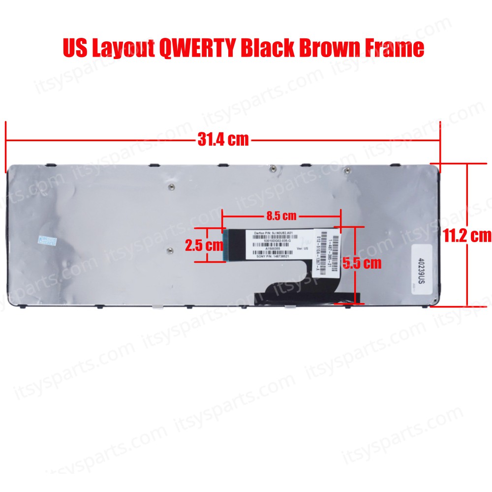 Keyboard Laptop Sony Vaio PCG-7184L PCG-7185L PCG-7191L PCG-7192L 148737921 148737941 148737961 148737981 148738041 148738061 148738091 148738091 148738211 148738221 148738251 148738321 148738421 148738621 148763111 148763121(Ref.40239US)